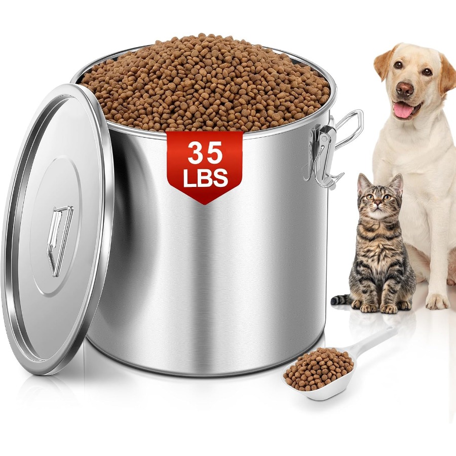 Food Storage Containers - 35LBS Luftdichter Edelstahl-Hundefutter-Aufbewahrungsbehälter