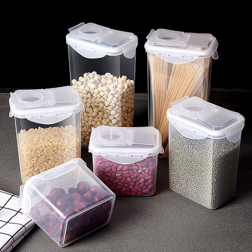 Food Storage Containers - 2er-Set Aufbewahrungsgläser, transparente Kunststoffgläser zur Küchenorganisation,