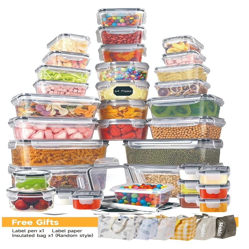 Food Storage Meals - 48-teiliges BPA-freies Lebensmittel-Aufbewahrungsset – 24 luftdichte